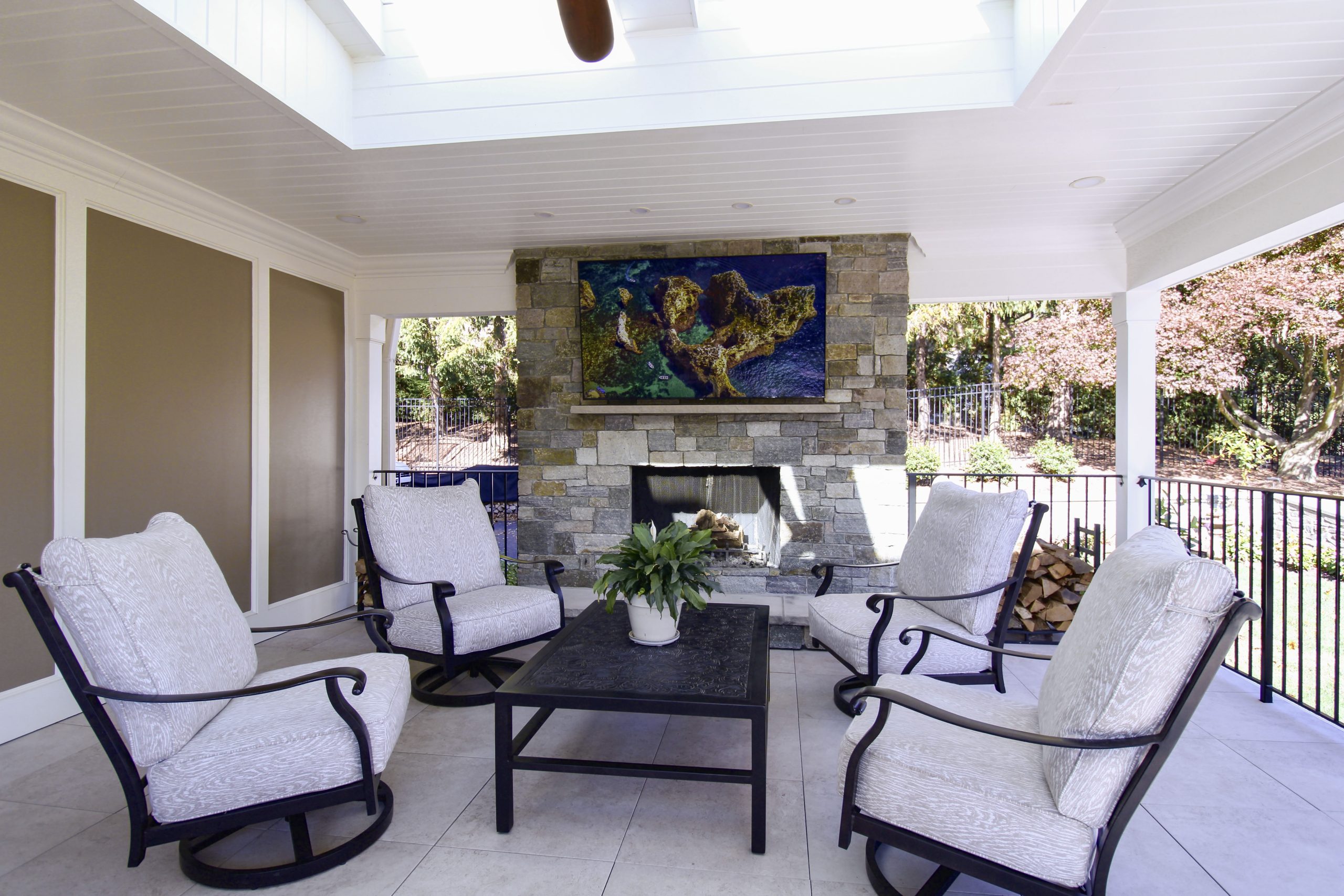Outdoor lounge area at Potomac MD first floor remodel